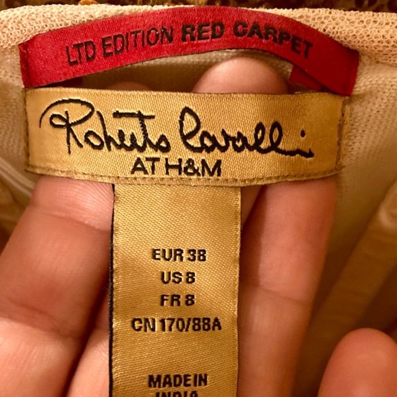 *Roberto Cavalli* Bead & Sequin Sexy Gold Swing Dress Sz. 8 NYE Party - Picture 17 of 17